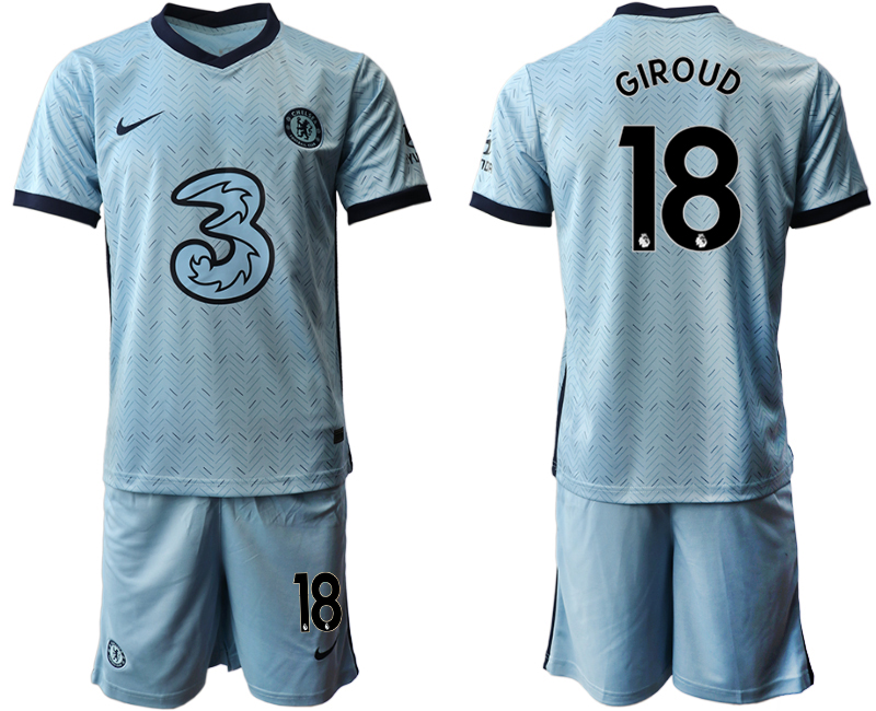 Men 2020-2021 club Chelsea away Light blue #18 Soccer Jerseys->customized soccer jersey->Custom Jersey
